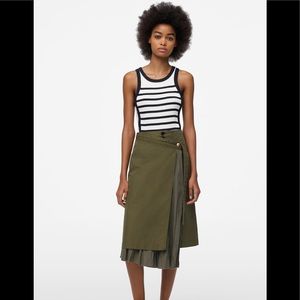 Zara MID-LENGTH SKIRT - GREEN